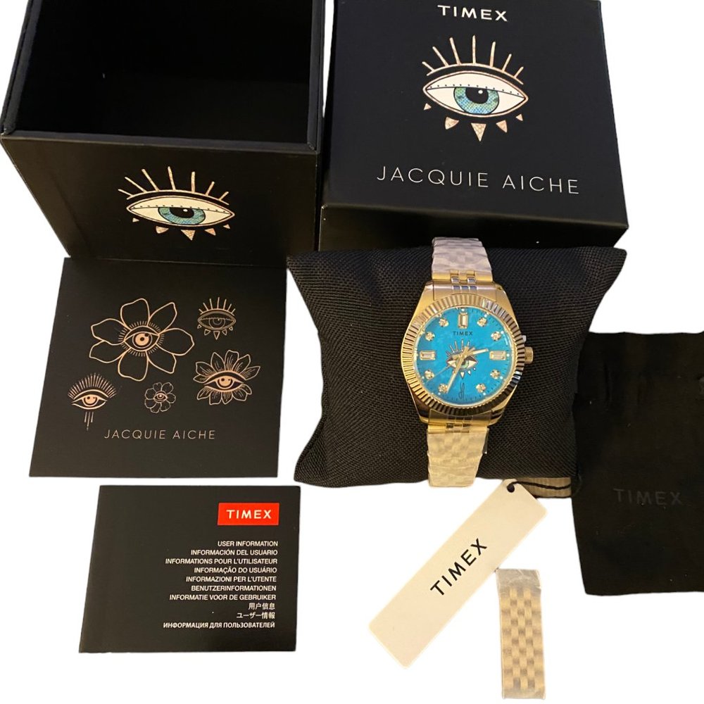 NEW NIB Jacquie Aiche TIMEX X JA LEGACY INTUITION WATCH TURQUOISE